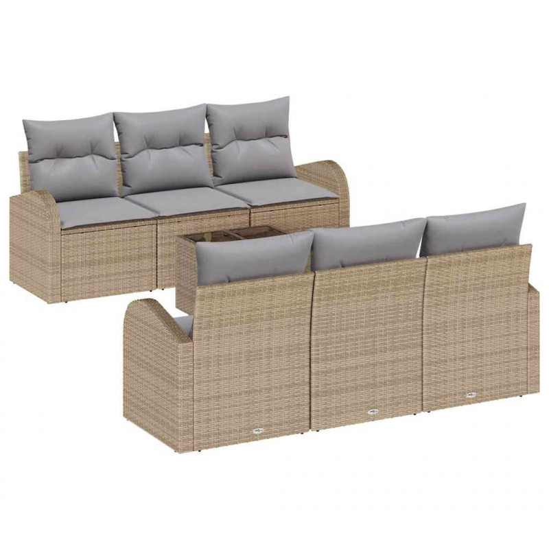 Zestaw Sof na Ogród Beżowy 55 x 55 x 37 cm polirattan