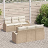 Zestaw Sof na Ogród Beżowy 55 x 55 x 37 cm polirattan