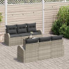 Zestaw Sof na Ogród Jasnoszary 55 x 55 x 37 cm polirattan