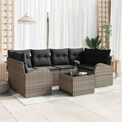 Zestaw Sof na Ogród Szary 55 x 55 x 37 cm polirattan