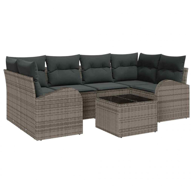 Zestaw Sof na Ogród Szary 55 x 55 x 37 cm polirattan