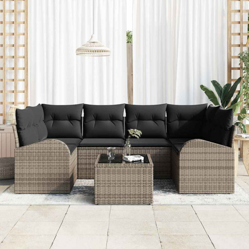 Zestaw Sof na Ogród Szary 55 x 55 x 37 cm polirattan