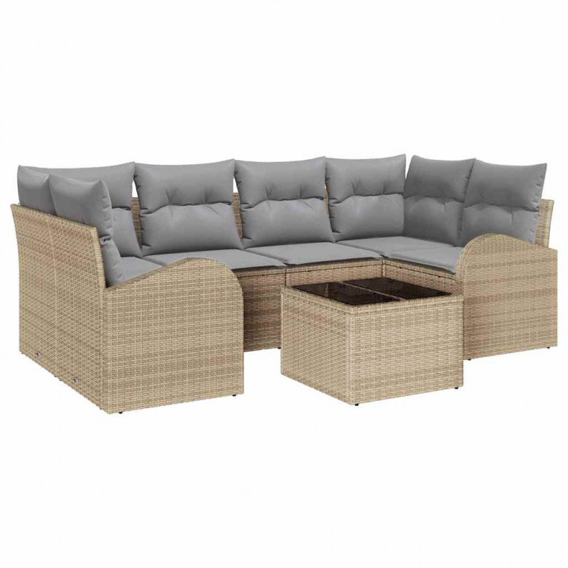 Zestaw Sof na Ogród Beżowy 55 x 55 x 37 cm polirattan