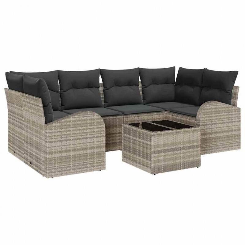 Zestaw Sof na Ogród Jasnoszary 55 x 55 x 37 cm polirattan