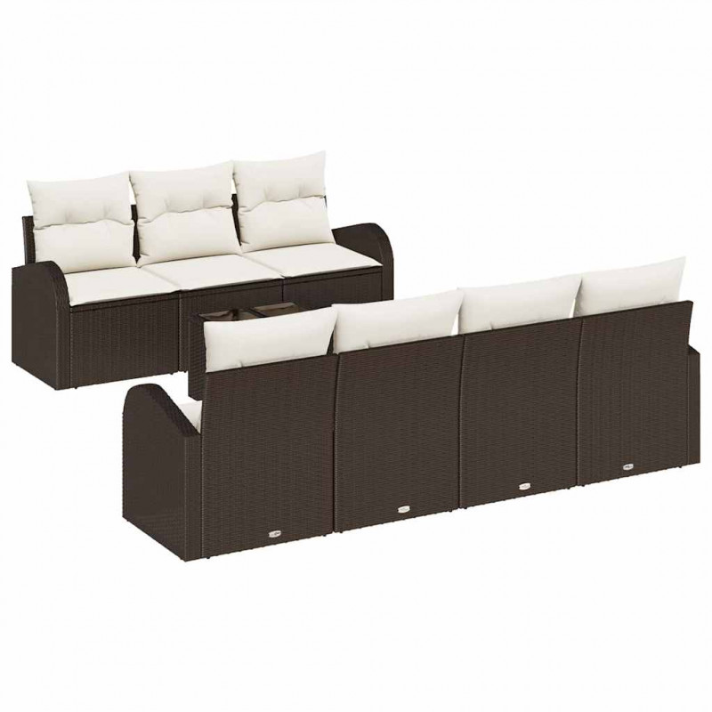 Zestaw Sof na Ogród Brązowy 55 x 55 x 37 cm polirattan