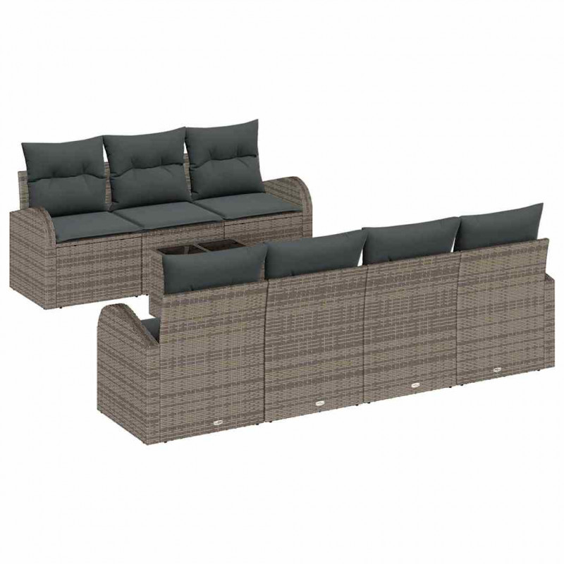 Zestaw Sof na Ogród Szary 55 x 55 x 37 cm polirattan