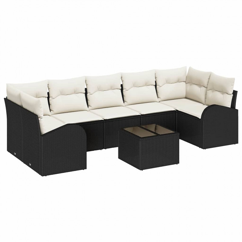 Zestaw Sof na Ogród Czarny 55 x 55 x 37 cm polirattan