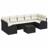 Zestaw Sof na Ogród Czarny 55 x 55 x 37 cm polirattan