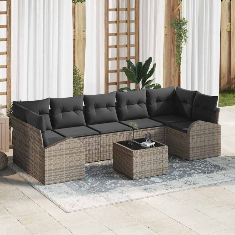 Zestaw Sof na Ogród Szary 55 x 55 x 37 cm polirattan