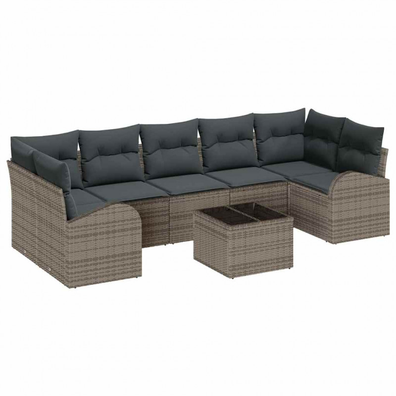 Zestaw Sof na Ogród Szary 55 x 55 x 37 cm polirattan