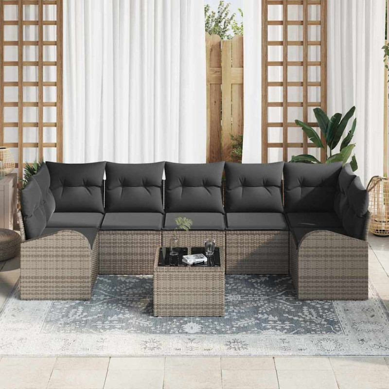 Zestaw Sof na Ogród Szary 55 x 55 x 37 cm polirattan