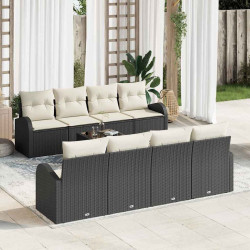 Zestaw Sof na Ogród Czarny 55 x 55 x 37 cm polirattan