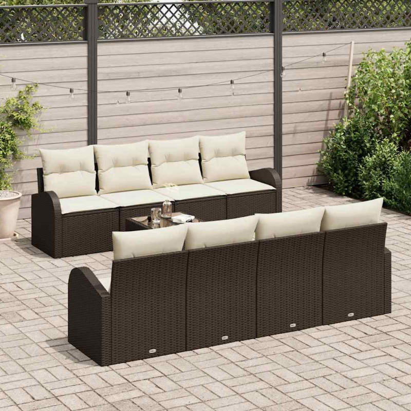 Zestaw Sof na Ogród Brązowy 55 x 55 x 37 cm polirattan