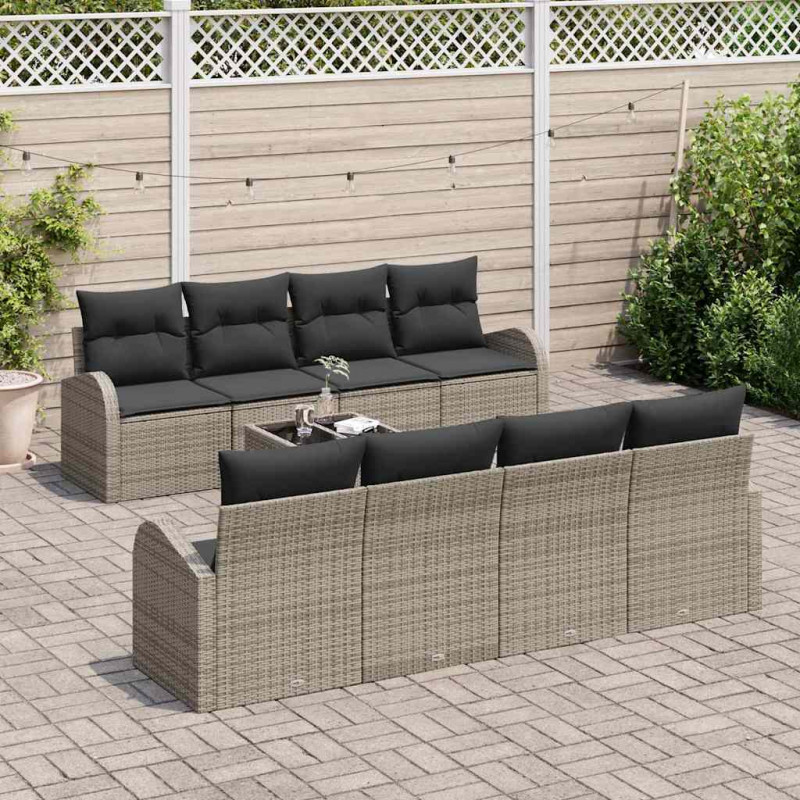 Zestaw Sof na Ogród Szary 55 x 55 x 37 cm polirattan