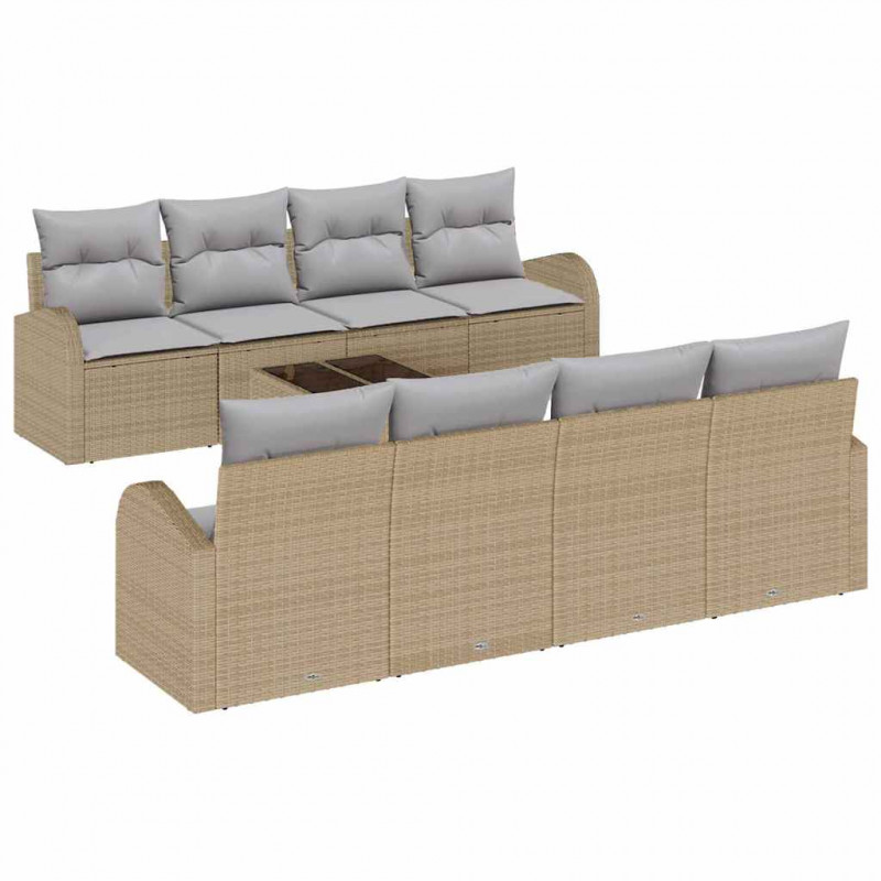 Zestaw Sof na Ogród Beżowy 55 x 55 x 37 cm polirattan