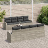 Zestaw Sof na Ogród Jasnoszary 55 x 55 x 37 cm polirattan