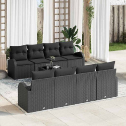 Zestaw Sof na Ogród Czarny 55 x 55 x 37 cm polirattan