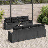 Zestaw Sof na Ogród Czarny 55 x 55 x 37 cm polirattan