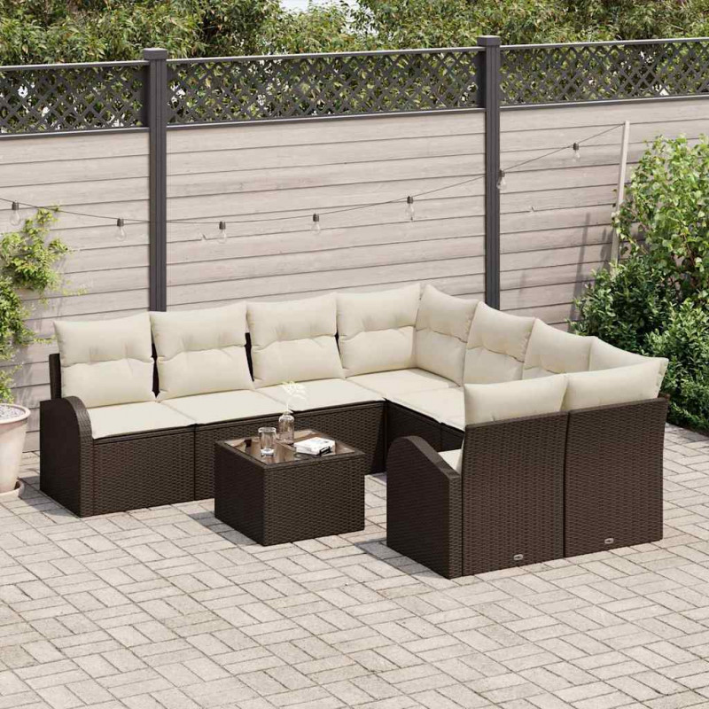 Zestaw Sof na Ogród Brązowy 55 x 55 x 37 cm polirattan