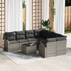 Zestaw Sof na Ogród Szary 55 x 55 x 37 cm polirattan