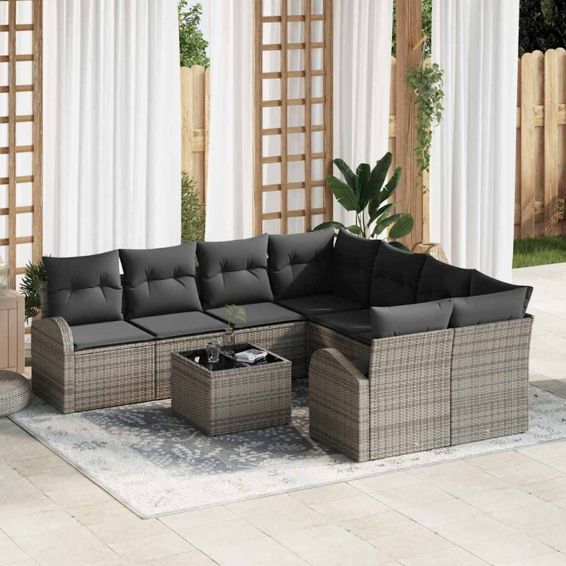 Zestaw Sof na Ogród Szary 55 x 55 x 37 cm polirattan