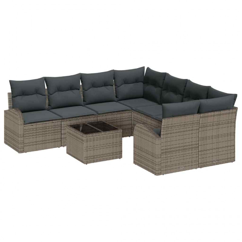 Zestaw Sof na Ogród Szary 55 x 55 x 37 cm polirattan