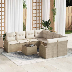 Zestaw Sof na Ogród Beżowy 55 x 55 x 37 cm polirattan