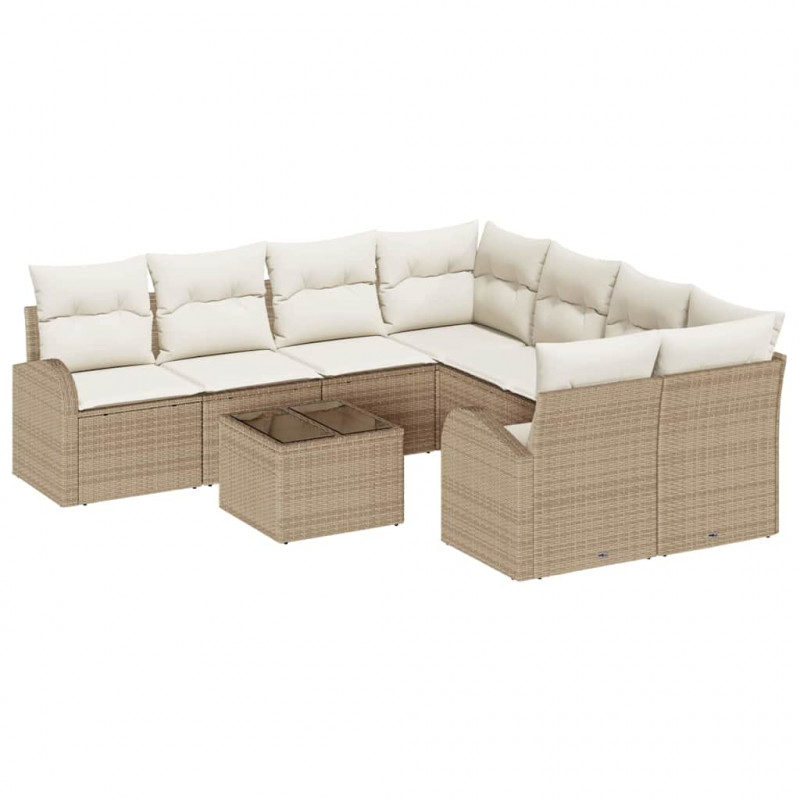 Zestaw Sof na Ogród Beżowy 55 x 55 x 37 cm polirattan