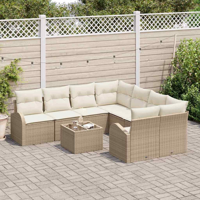 Zestaw Sof na Ogród Beżowy 55 x 55 x 37 cm polirattan