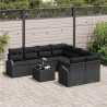Zestaw Sof na Ogród Czarny 55 x 55 x 37 cm polirattan