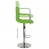 Krzesła barowe, 2 szt., zielone, obite sztuczną skórą