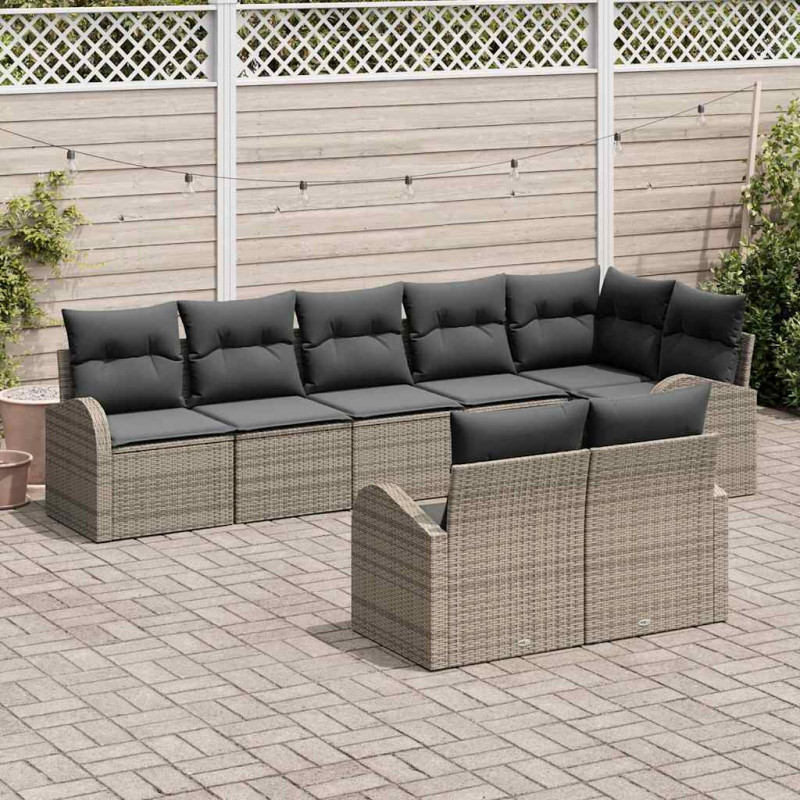 Zestaw Sof na Ogród 8 pcs polirattan