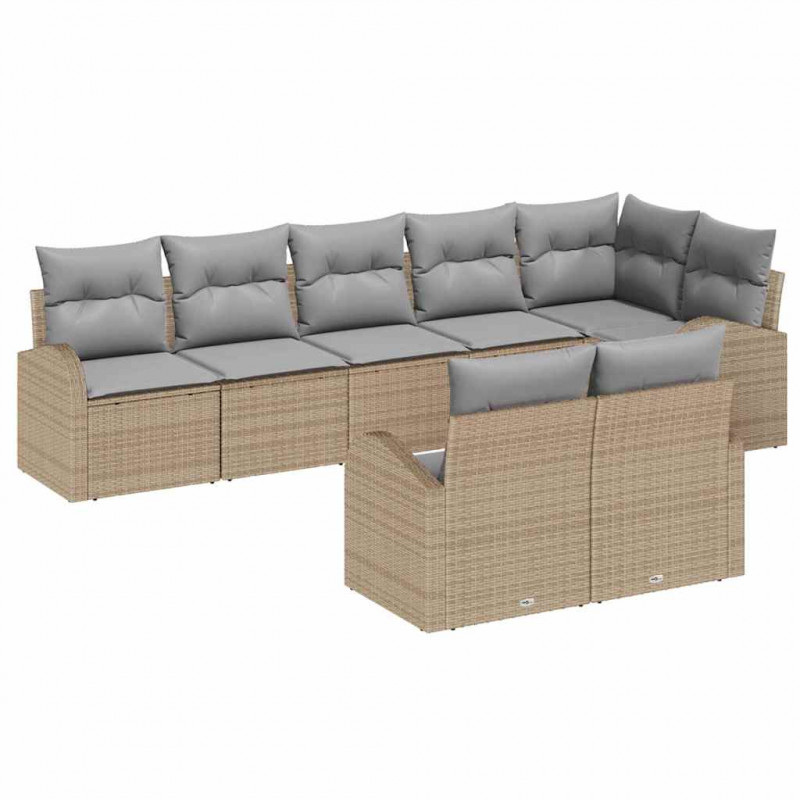 Zestaw Sof na Ogród 8 pcs polirattan