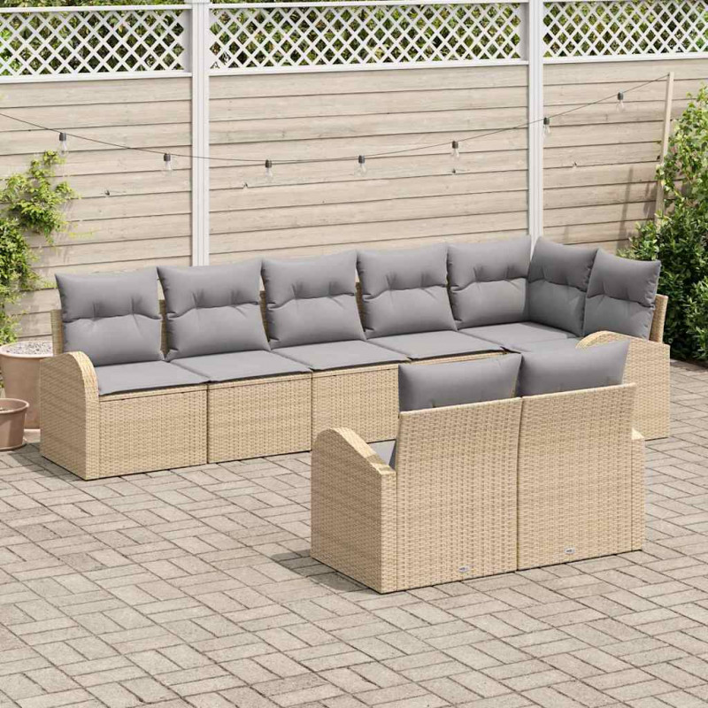 Zestaw Sof na Ogród 8 pcs polirattan