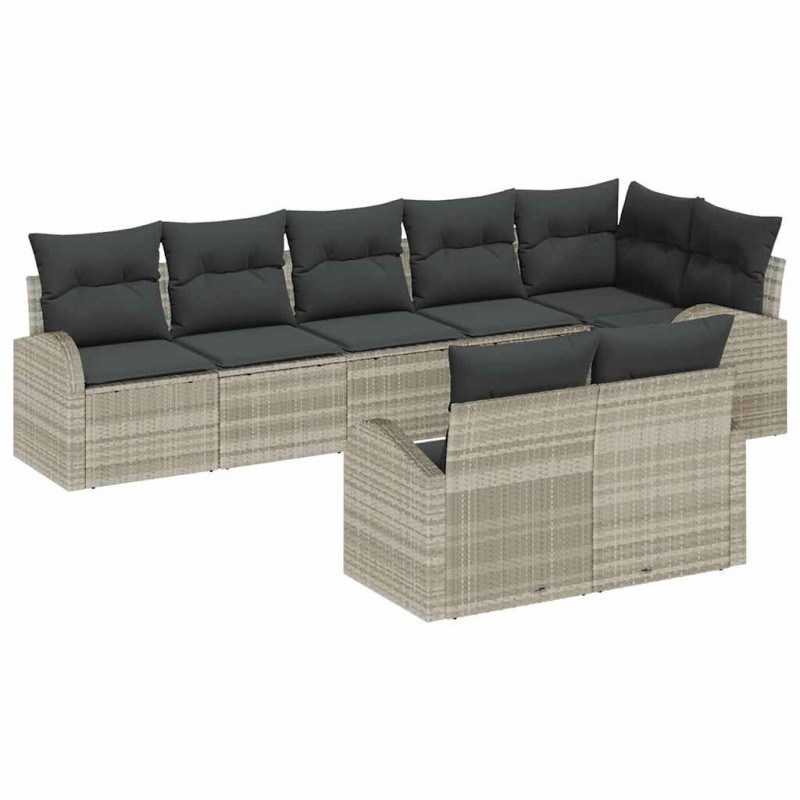 Zestaw Sof na Ogród Jasnoszary 55 x 55 x 37 cm polirattan