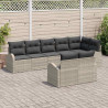 Zestaw Sof na Ogród Jasnoszary 55 x 55 x 37 cm polirattan