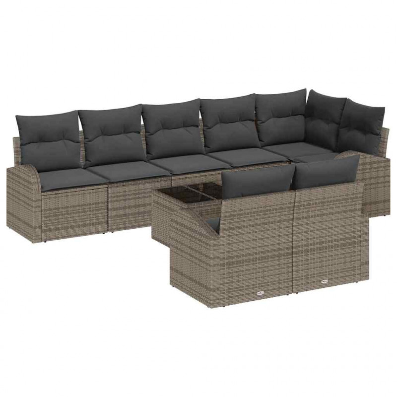 Zestaw Sof na Ogród Szary 55 x 55 x 37 cm polirattan
