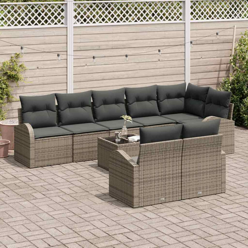 Zestaw Sof na Ogród Szary 55 x 55 x 37 cm polirattan