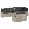 Zestaw Sof na Ogród Jasnoszary 55 x 55 x 37 cm polirattan