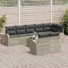 Zestaw Sof na Ogród Jasnoszary 55 x 55 x 37 cm polirattan