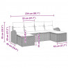 Zestaw Sof na Ogród z poduszką 6 pcs Beżowy Rattan poli