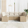 Zestaw Sof na Ogród z poduszką 6 pcs Beżowy Rattan poli