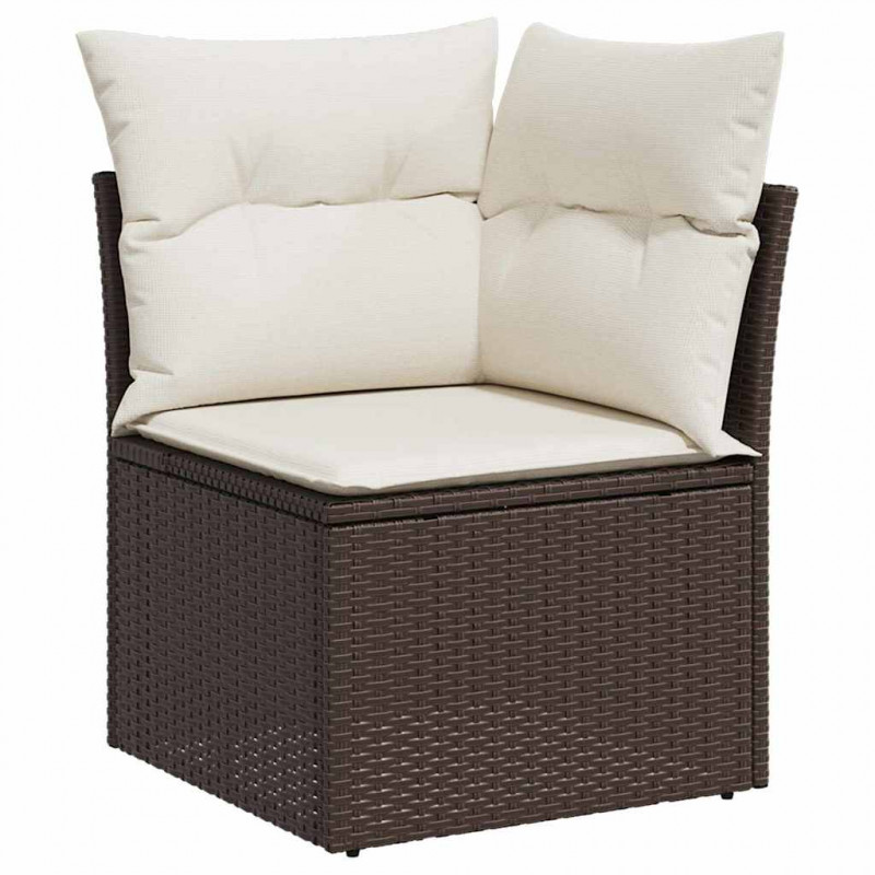 Zestaw Sof z poduszką 10 pcs Brązowy Technorattan
