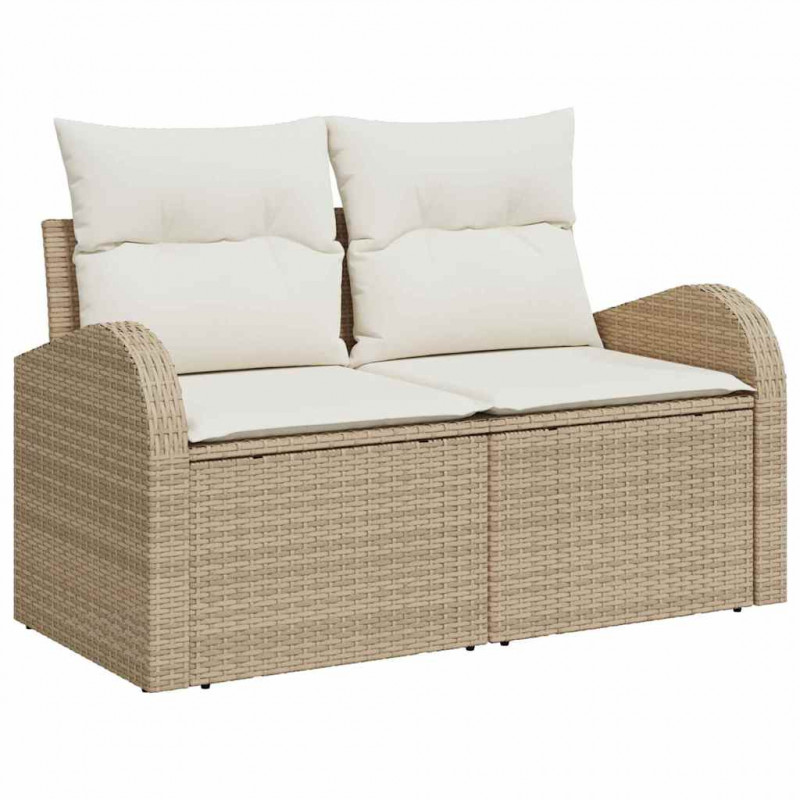 Zestaw Sof z poduszką 10 pcs Beżowy Technorattan