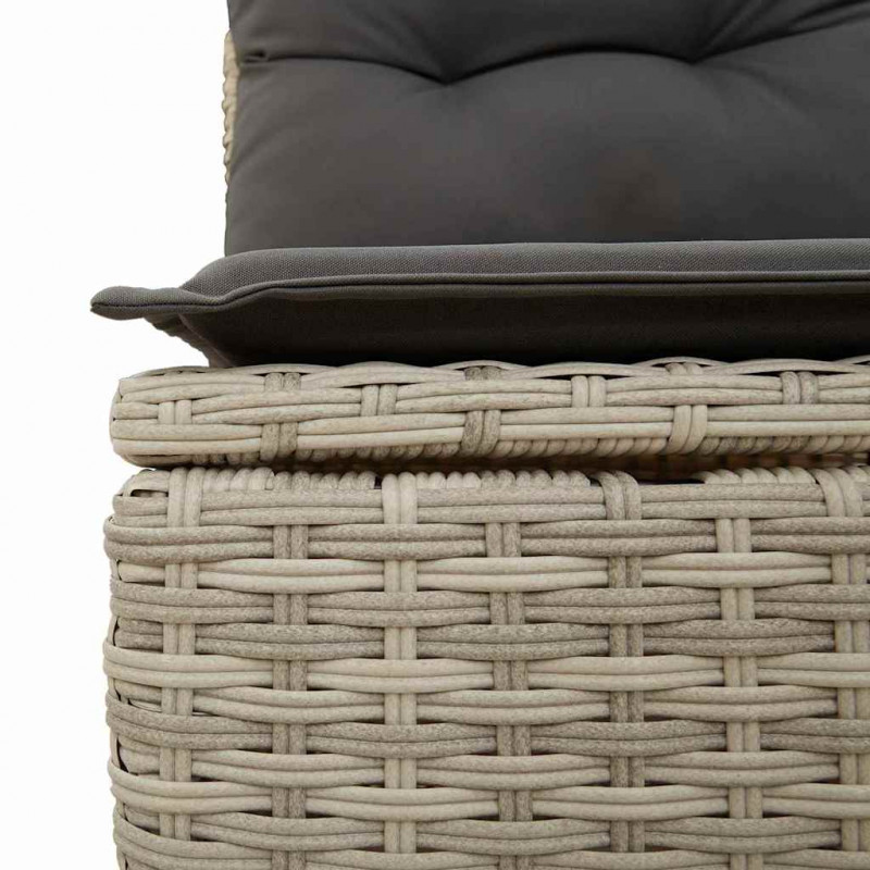 Zestaw Sof z poduszką 11 pcs Jasnoszary Technorattan