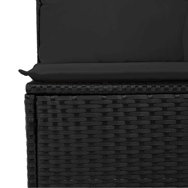 Zestaw Sof z poduszką 11 pcs Czarny Technorattan