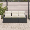 Zestaw Sof 3 pcs Czarny polirattan