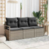 Zestaw Sof 3 pcs Szary polirattan
