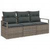 Zestaw Sof 3 pcs Szary polirattan