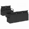 Zestaw Sof 6 pcs Czarny polirattan